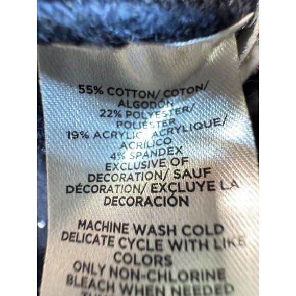 Loft Women's Llama Crew Neck Pullover Sweater Knit Long Sleeve Size XS Navy Blue - Picture 5 of 8